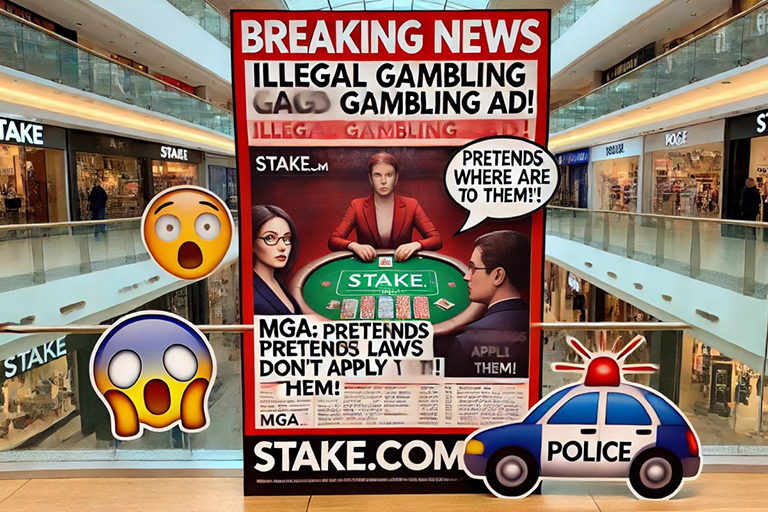 Stake.com: Crypto Casino polluting Malta with Illegal Ads