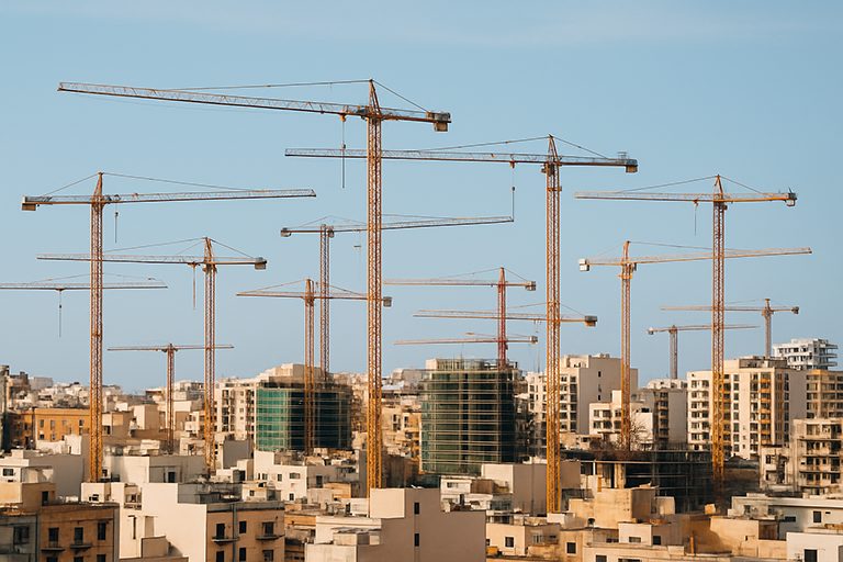Tower cranes dominate Malta skyline unchecked