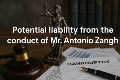 Potential liability from the conduct of Mr. Antonio Zanghi 10 Potential liability from the conduct of Mr. Antonio Zanghi