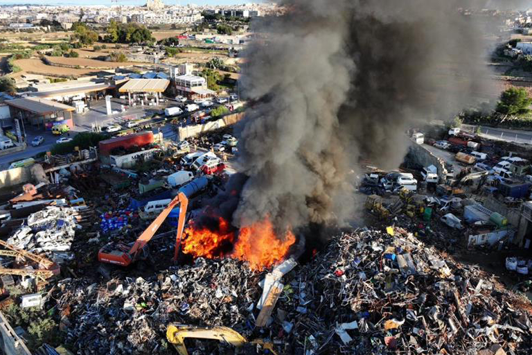 Scrapyard fire exposes Trihills Group site history