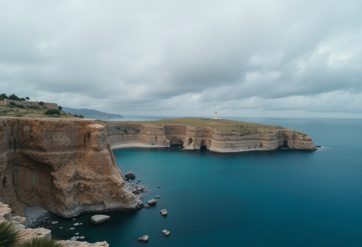 Schönheit der Malta Winterküste