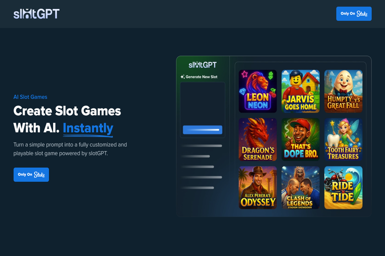 Generate your own slot games easily on SlotGPT AI platform