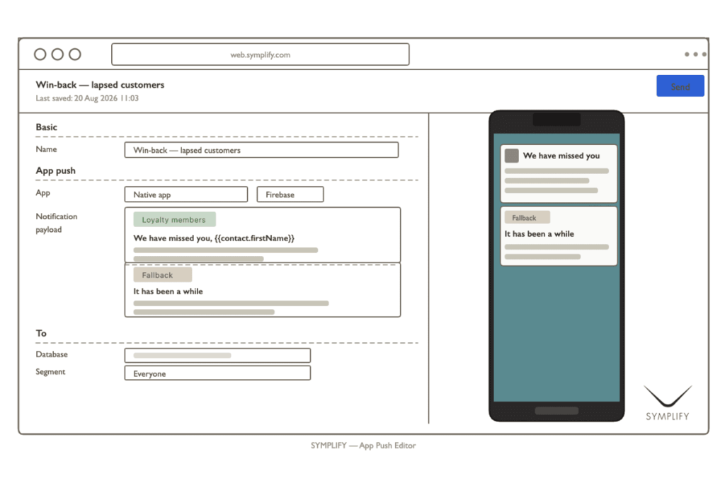 Symplify launches redesigned App Push editor for smoother CRM workflows