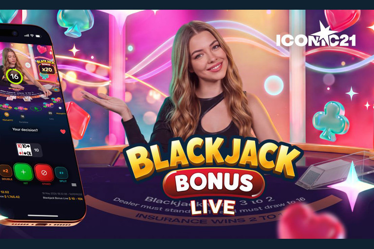 ICONIC21 launches a new Blackjack Bonus Live side bet in live blackjack